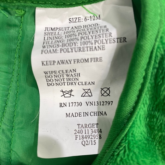 Target Baby Dragon Costume 6-12 Months Halloween Outfit Green‎ Blue - Picture 2 of 9